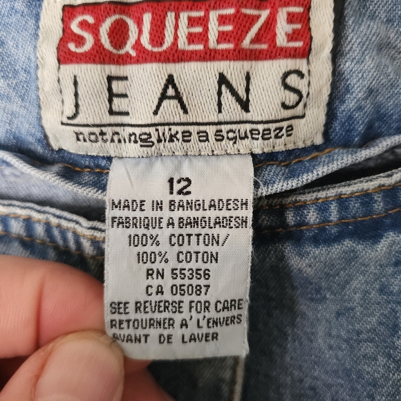 VINTAGE SQUEEZE JEANS FITTED BUTTON UP FITTED DENIM HALTER/TAN TOP WMS SZ 12 NWT - Picture 5 of 13